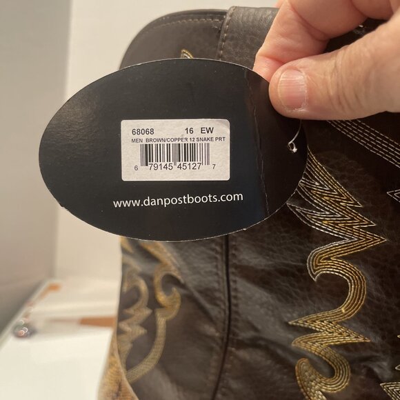 NWT Laredo Western Boots Men 16EW Cowboy Monty Faux Snake Golden‎ Copper 68068 - Picture 2 of 16